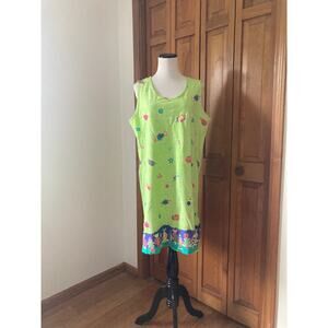 On White Pullover Beach Themed Dress, Size XL